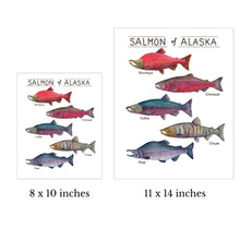 Load image into Gallery viewer, Salmon of Alaska Watercolor Art Print