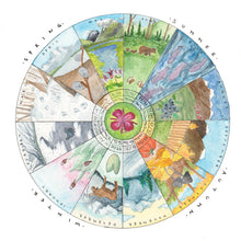 Load image into Gallery viewer, Phenology Wheel Art Print: A Year in Alaska
