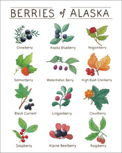Load image into Gallery viewer, Berries of Alaska Watercolor Art Print
