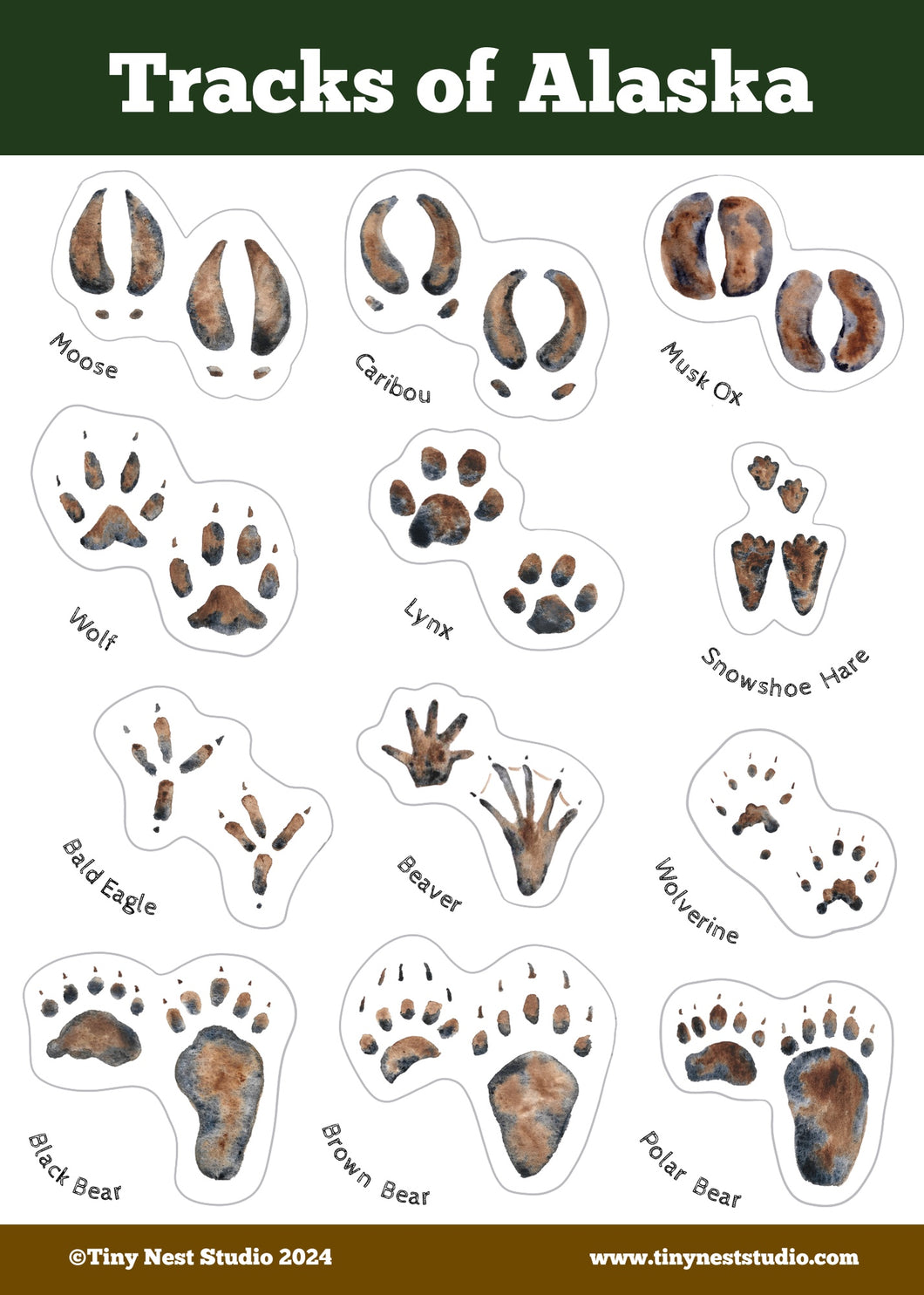 Tracks of Alaska Sticker Sheet