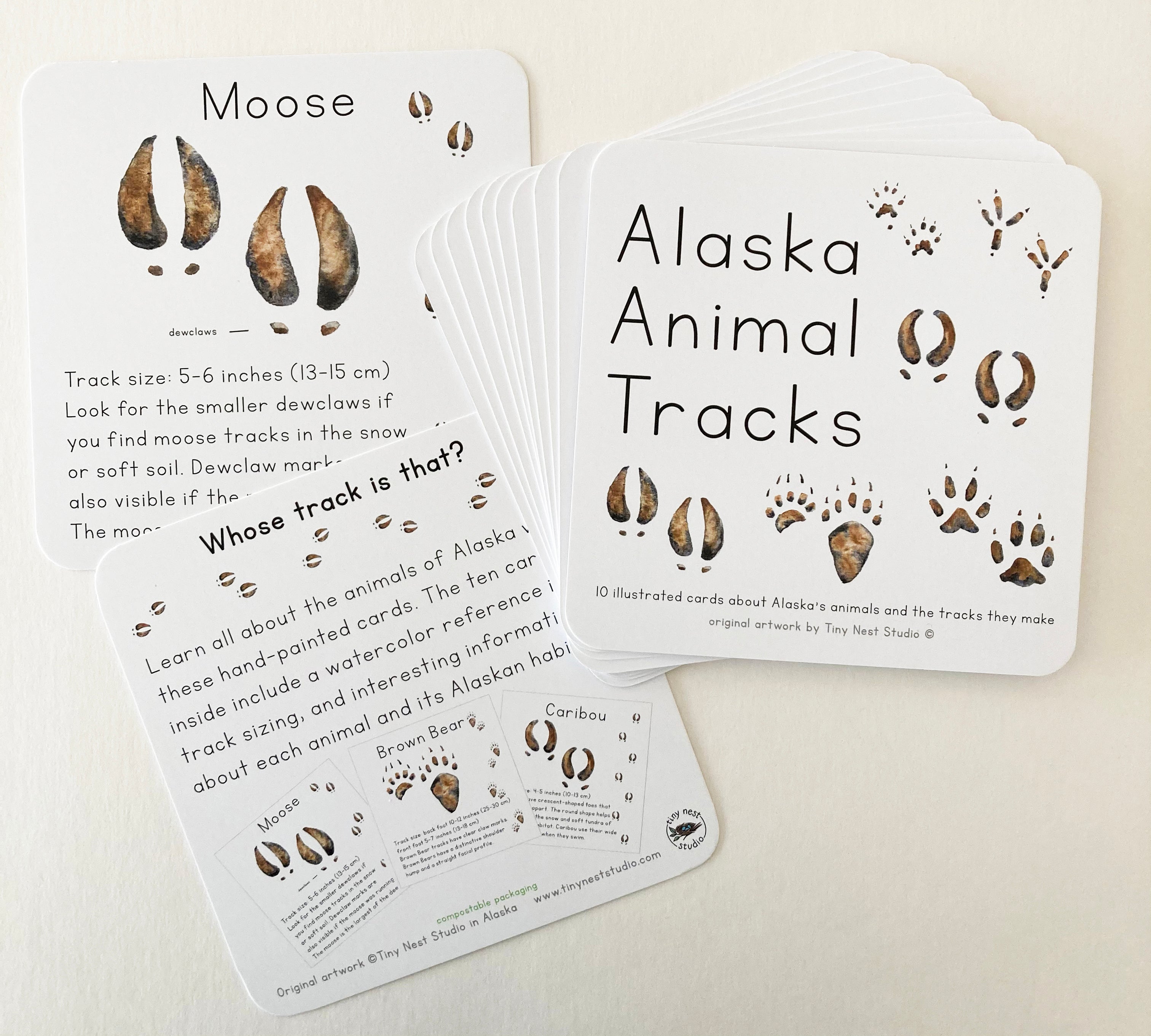 Alaska Animal Tracks Learning Cards