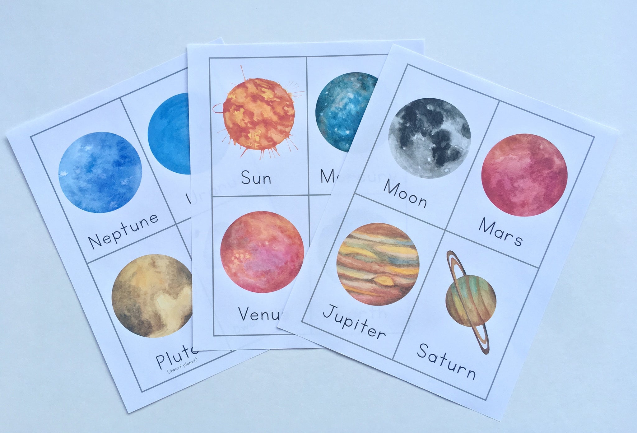 Free Printable Solar System Flashcards - Look! We're Learning!