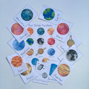 Solar System Flashcards and Mini-Poster: Digital Download